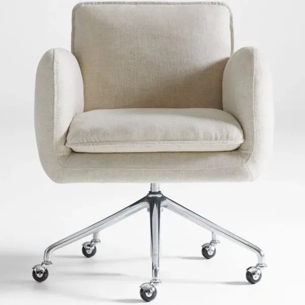 Crate & Barrel Jens Plush Ivory Office Chair