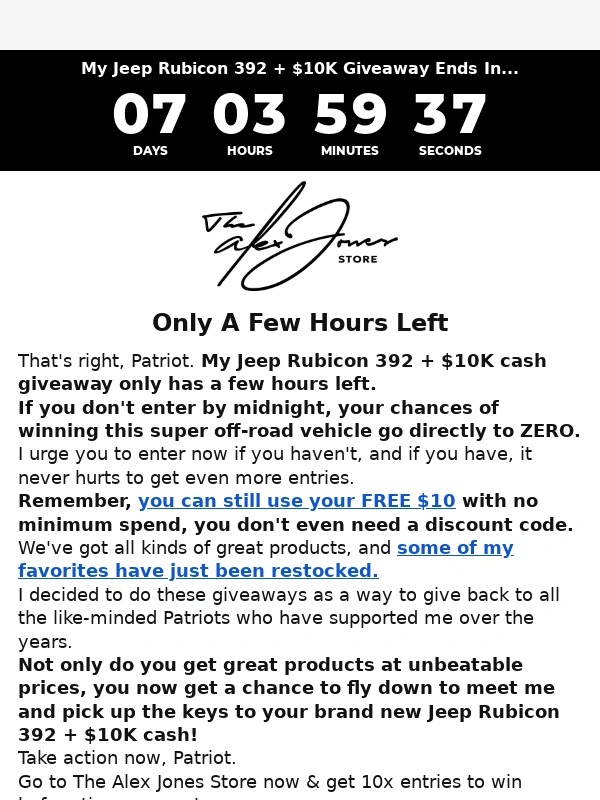 INFOWARS - Only A Few Hours Remain,Patriot