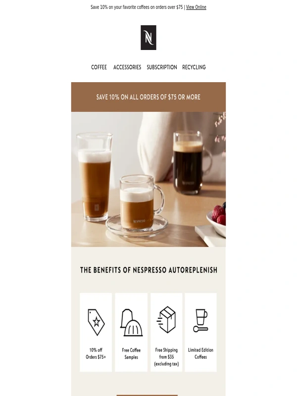 Nespresso - Sign up for Nespresso AutoReplenish to win a Marriott Bonvoy Gift Card