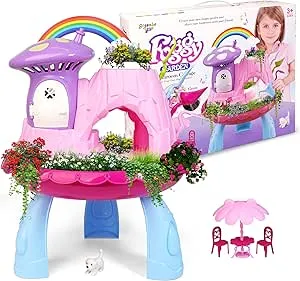 Greenbo Kids Fairy Garden Kit with House, Mist, Music, Light & Tools