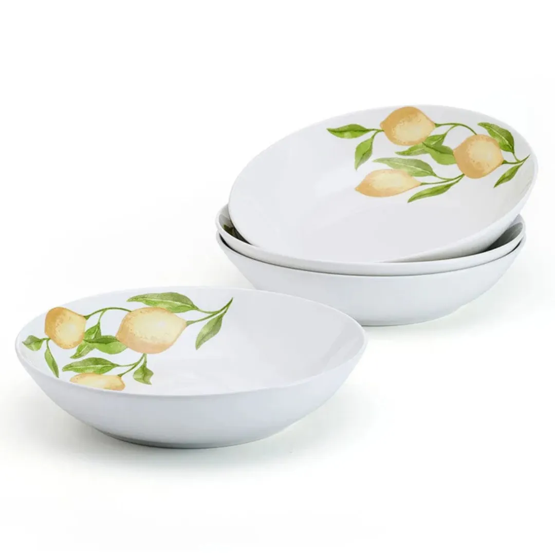 4pc Pfaltzgraff Lemons Pasta Bowls