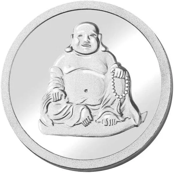 Quiges Silver Plated Buddha Head Pendant Necklace