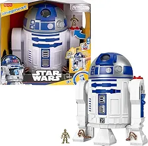 Fisher-Price - Imaginext Star Wars Toy R2-D2, 17.5 in Tall, Lights Sounds & C-3P0 Metal Character Key, for Kids Ages 3+ Years