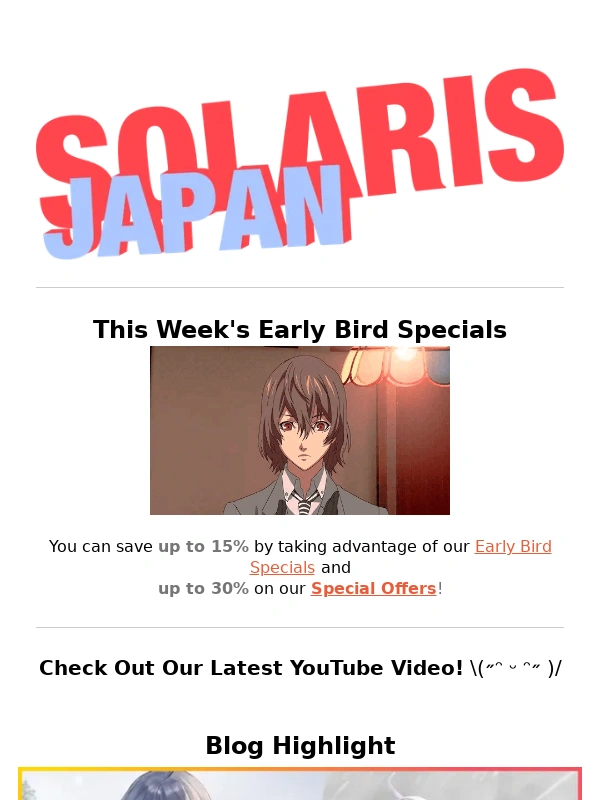 Solaris Japan - Doukyuusei,BanG Dream!,and Persona 5 are just a few of this week's featured deals! ☆*:.｡.o(≧▽≦)o.｡.:*☆