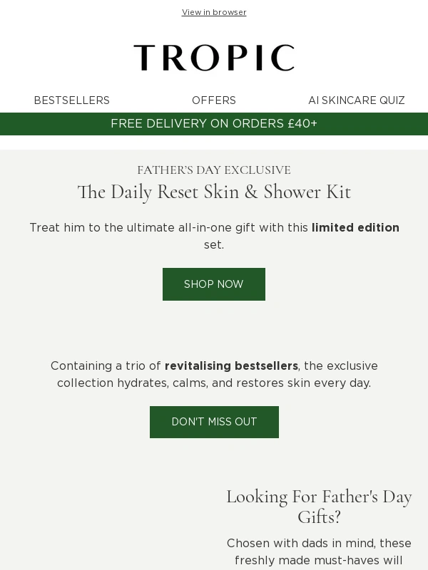 Tropic Skincare - Father's Day exclusive: The daily reset Kit is here! ✨