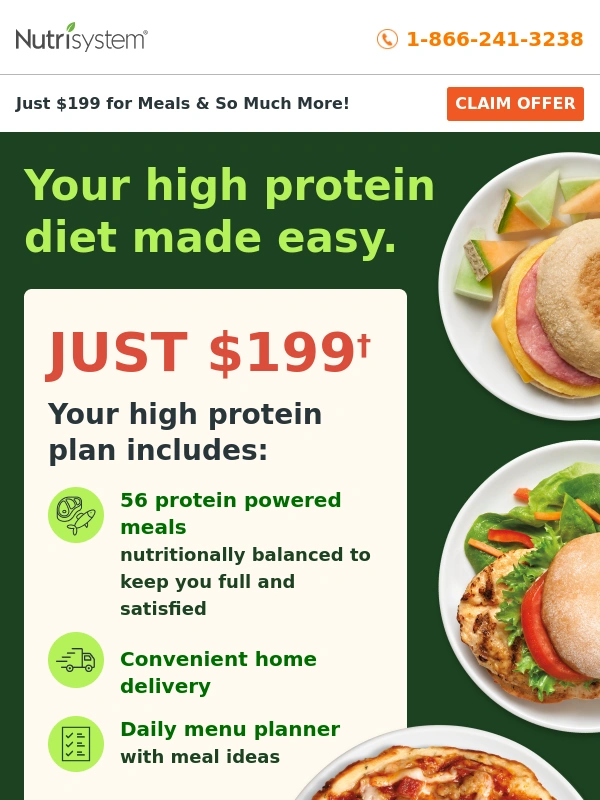 NutriSystem - Delicious High Protein Meals for Only $199 w/ Auto Delivery!