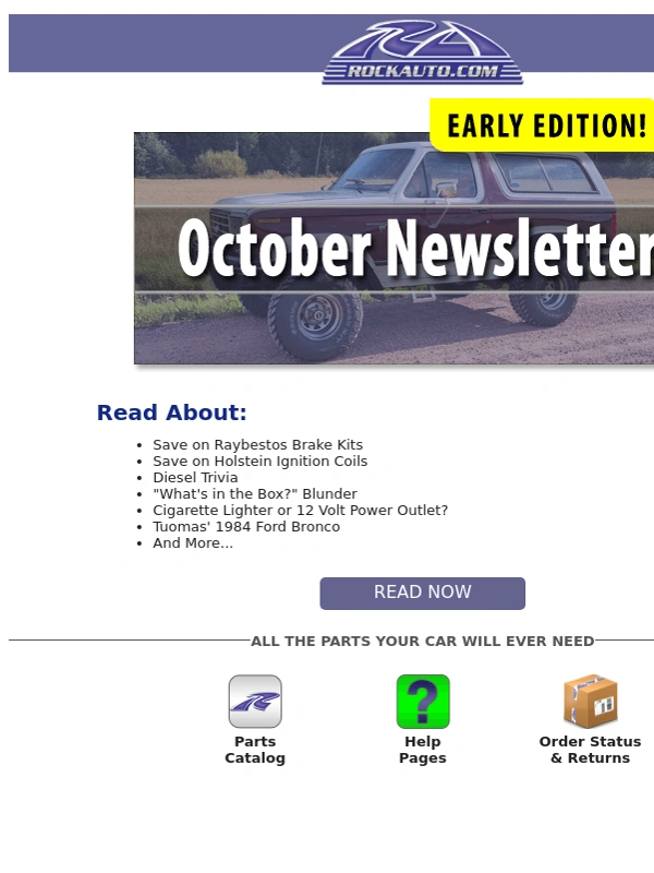 Rock Auto - RockAuto October Newsletter | Early Edition