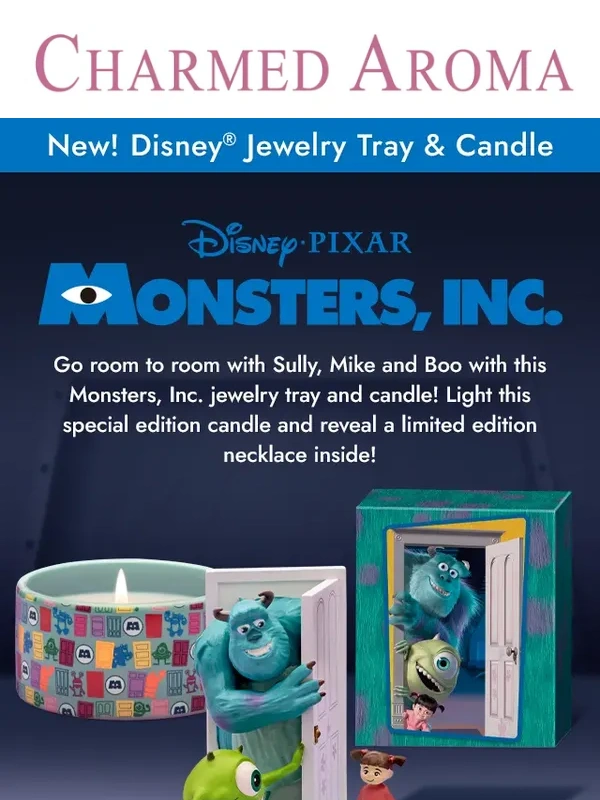Charmed Aroma - NEW! Disney® Monsters Inc. Candle and Jewelry Tray