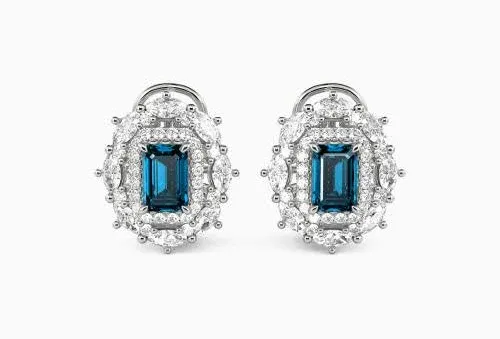 Best For you" Emerald Cut Stud Earrings