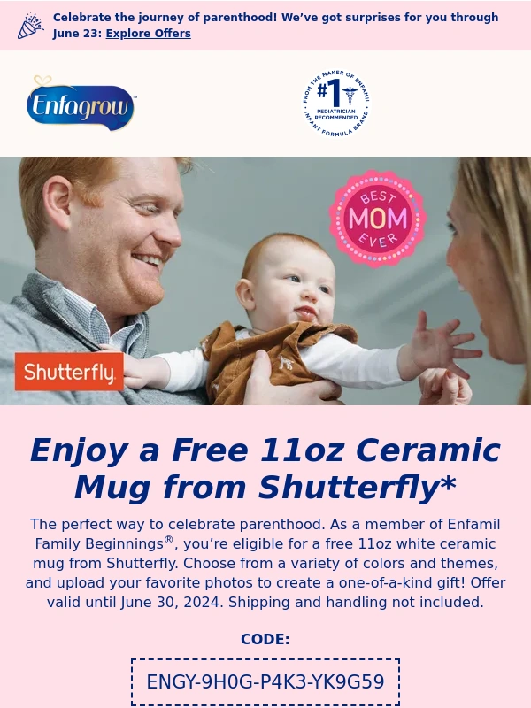 Enfamil - Special delivery: FREE Shutterfly ceramic mug