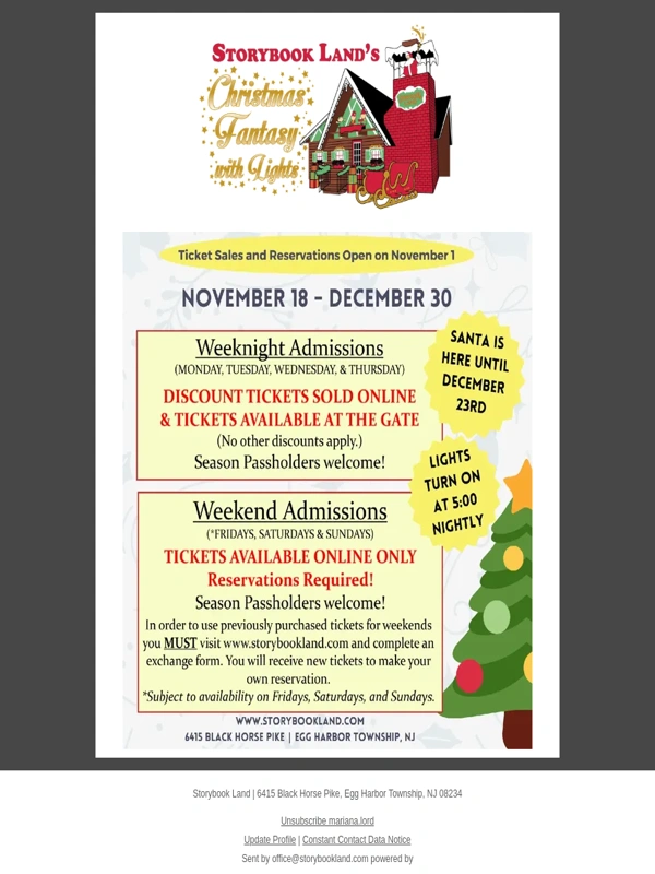 Storybook Land - Make your plans for The Christmas Fantasy with Lights