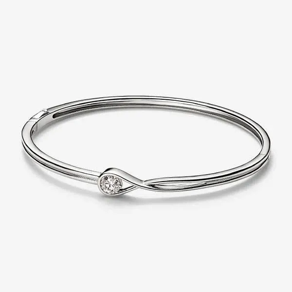 Pandora Infinite 14K White Gold Lab-Grown Diamond Bangle