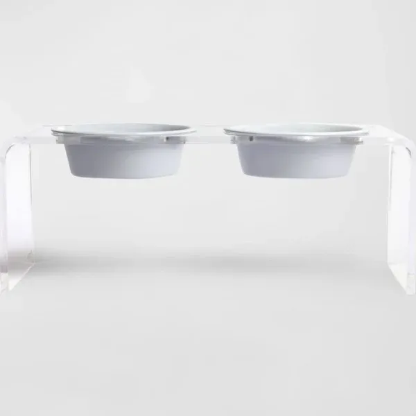 Hiddin Clear Double Bowl Dog Feeder