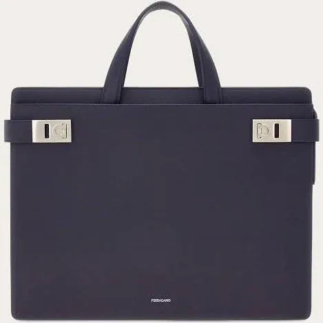 Ferragamo Men's Gancini Buckles Briefcase