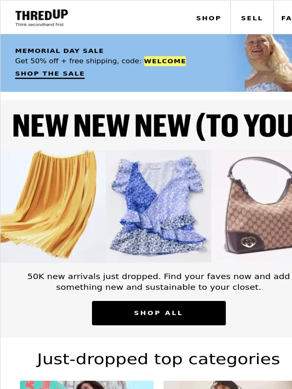 thredUP - Just-dropped and 50% off + free shipping ?