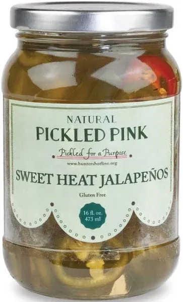 Pickled Pink Foods Jalapenos Sweet Heat 16 oz
