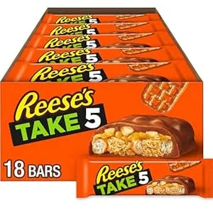 REESE'S TAKE 5 Pretzel, Peanut and Chocolate Candy Bars, 1.5 oz (18 Count)