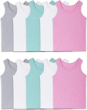 Fruit of the Loom girls Undershirts (Camis & Tanks) Camisole, Toddler Tank – 10 Pack Assorted