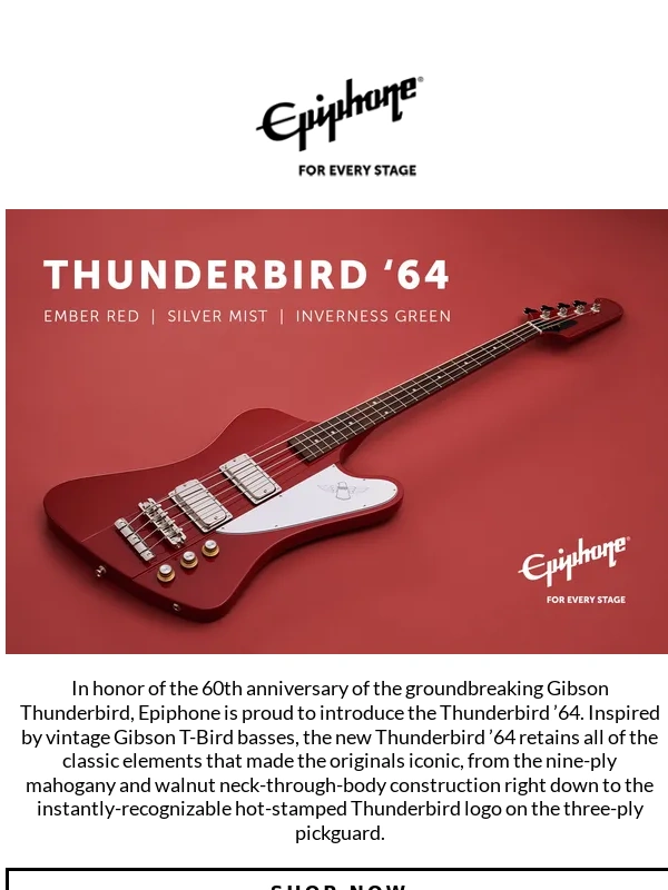 Epiphone - Bassists Unite: New Thunderbird ’64