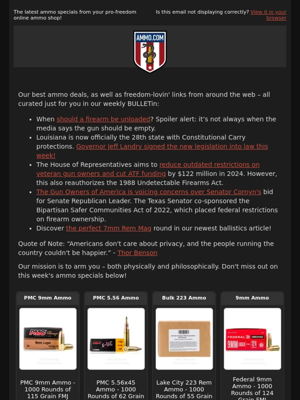 Ammo - March 8 ammo deals + 2A News