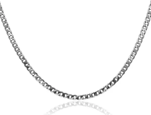 14K Solid Yellow Gold Curb Link Chain Necklace
