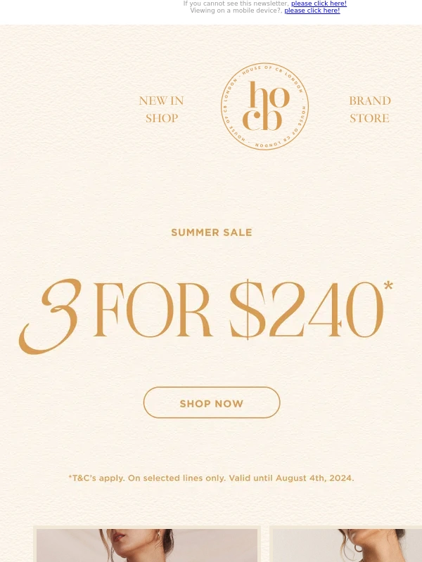 House of CB - Get 3 items for $240!