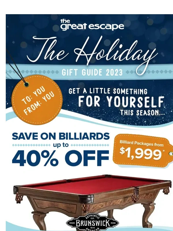 The Great Escape - Holiday Gift Guide to Fun Inside