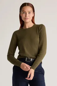 Quince Lightweight Cotton Cashmere Crew Sweater