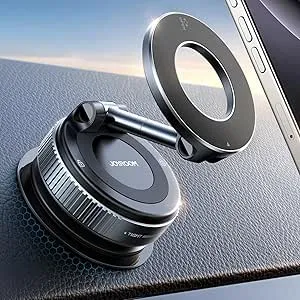 JOYROOM Magsafe Suction Cup Phone Mount, Vacuum Magnetic Phone Holder for Car, 360° Metal Strut Magsafe Car Mount for iPhone 16 Pro Max Plus/iPhone 15 14 13 12 & Android Magsafe Case, Dark Blue