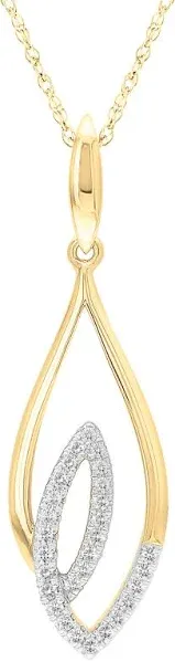 10K Yellow Gold 1/8 ct. tw. Diamond Pendant Necklace