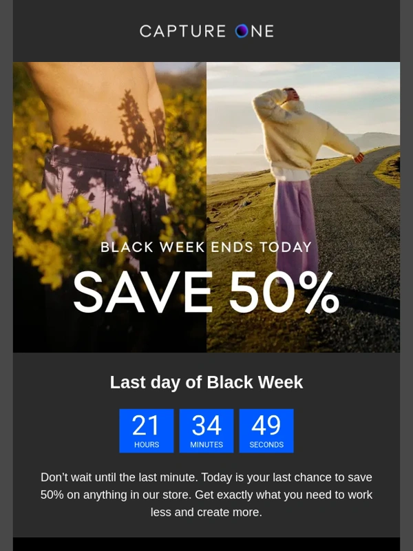 Capture One - Last chance to save 50%