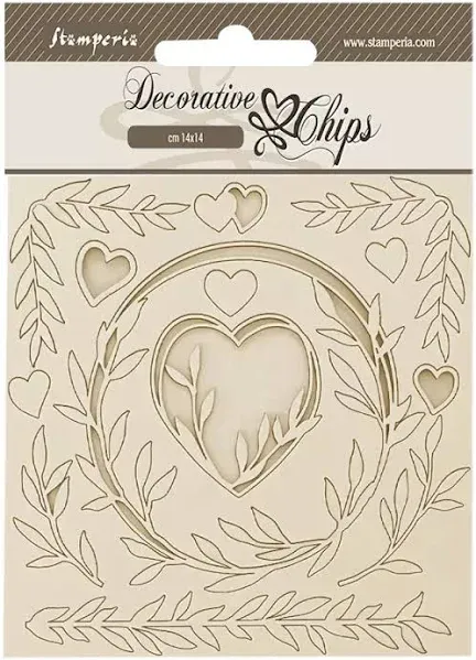 Stamperia Romance Forever Decorative Chips Hearts
