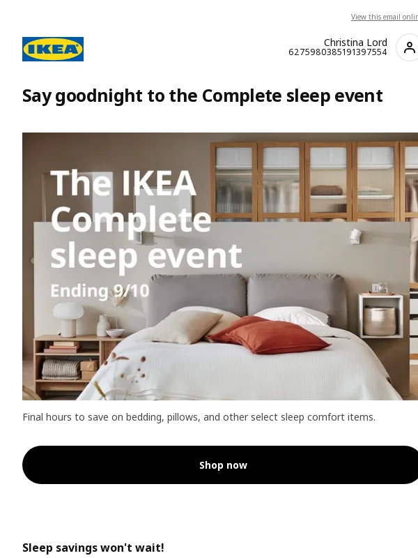 IKEA - ⏰ ENDS TODAY: Savings on better sleep ⏰