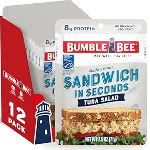 12-Pack 2.5-Oz Bumble Bee Wild Caught Tuna Pouches (Sandwich in Seconds Tuna Salad) $8.64 w/ S&S + Free Shipping w/ Prime or on orders over $35
