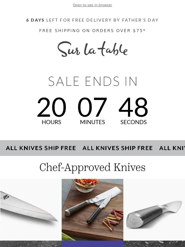 Sur La Table - ? Last Day: Save Big on Knives!