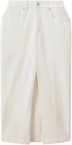 Reiss Danica High-Rise Denim Midi Skirt