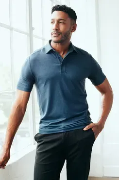 Quince Mens Flowknit Breeze Performance Polo