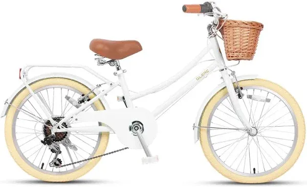 Glerc 20 24 26 Inch Beach Cruiser Bike, 6-Speed Hybrid City Bicycle for Girls Youth and Over 6 Years Old