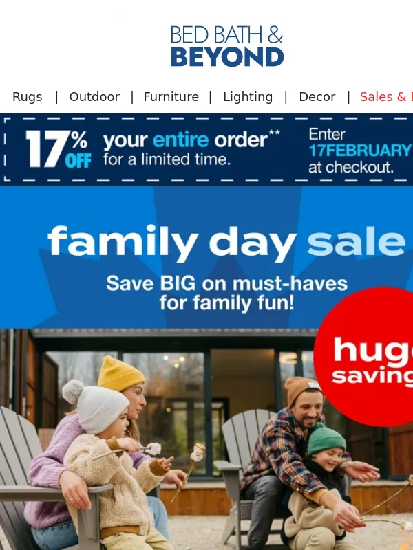 Bed Bath And Beyond - ? Family Day Sale—Make Every Room Cozy & Bright!