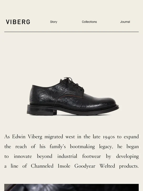 Viberg - Black Floral Shell Cordovan