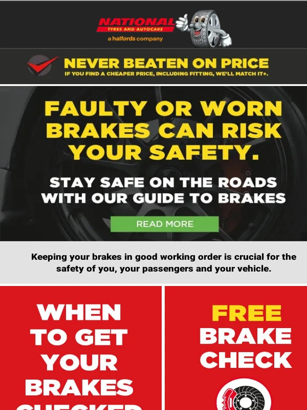 National Tyres - Faulty or Worn Brakes can Risk Your Safety!