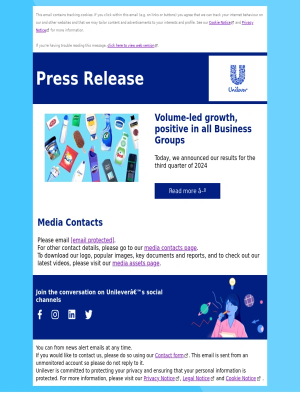Unilever - Volume-led growth,positive in all Business Groups