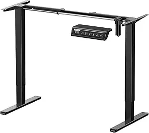 ErGear Electric Stand up Desk Frame,4 Memory Height Settings Height Adjustable Table Legs, Sit Stand Desk Frame Up to 47.2", Ergonomic Standing Desk Base Workstation, Black Frame Only