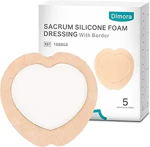 Dimora - Wound Dressing Sacrum Foam Bandages, 7"x7", Waterproof, Absorbent, Breathable