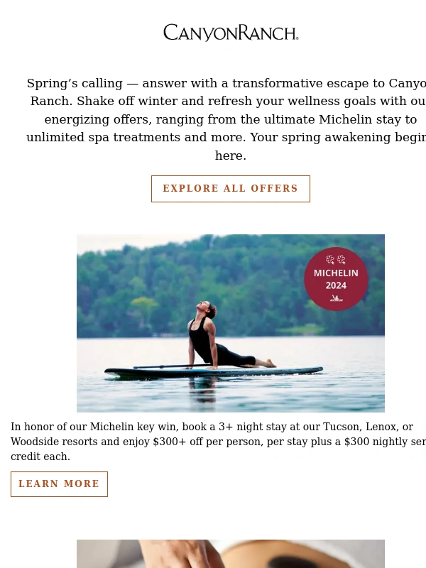 Canyon Ranch - Exclusive Offers for Spring Well-Being