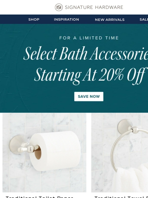 Signature Hardware - PSA: 20% off bath accents ?