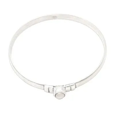 Sterling Silver Cultured Pearl Bangle Bracelet