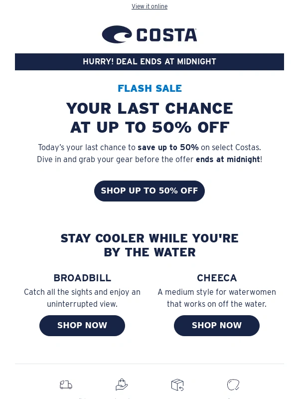 Costa Del Mar - Last Chance to Catch Up to 50% OFF!