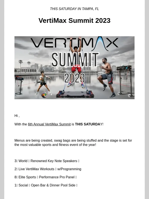 VertiMax - VertiMax Summit - THIS SATURDAY
