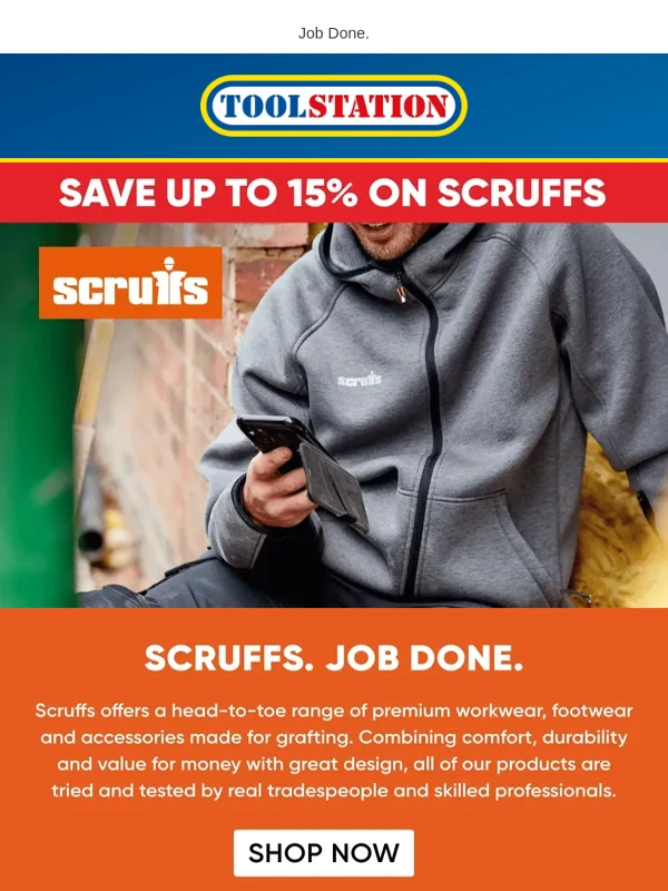 Toolstation - Save up to 15% on Scruffs Workwear